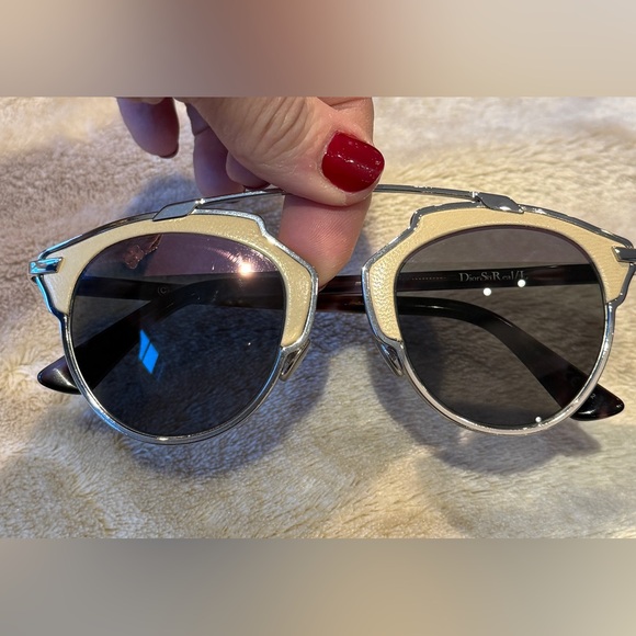 Dior Accessories - Authentic Dior Women's So Real sunglasses with Silver Frame and Cream Accents